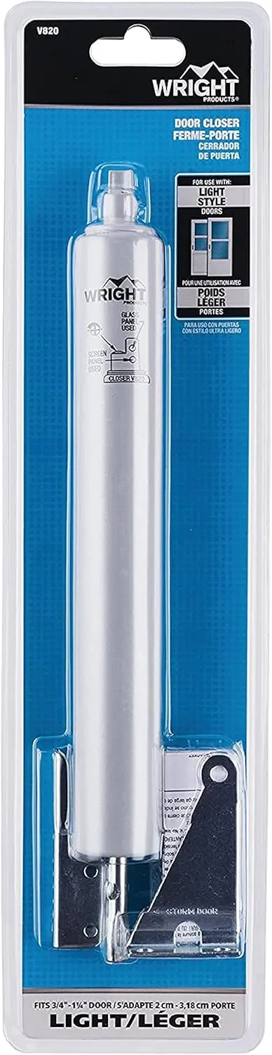 Wright Products V820 Pneumatic Closer, MEDIUM, Aluminum