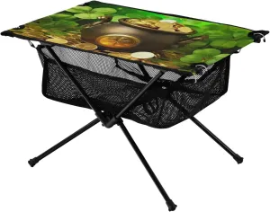 xigua Happy St. Patrick's Day Folding Camping Table,Portable Camp Table with Carry Bag Beach Table Folding Table for Picnic, Camp,Party,Travel45