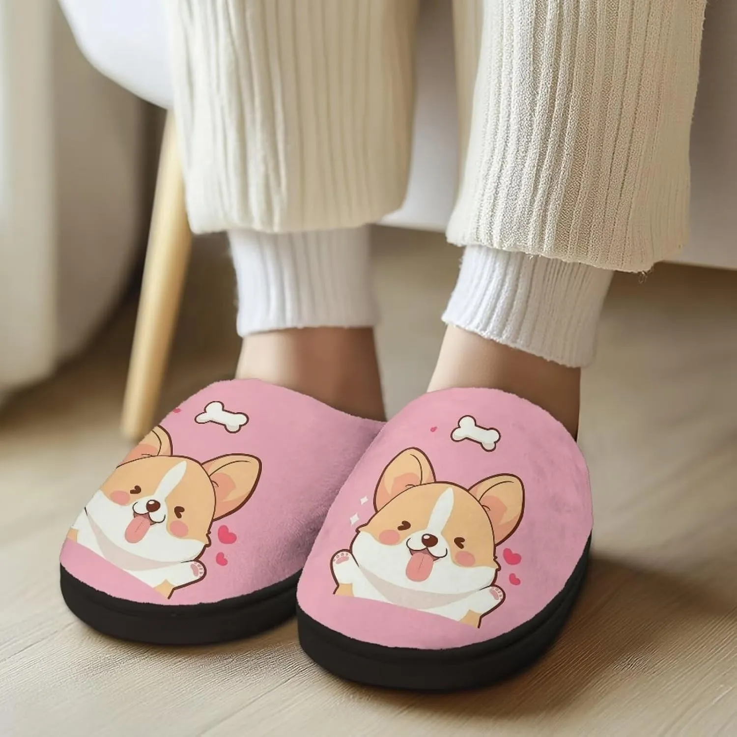Xpyiqun House Shoes Soft Plush Fuzzy Warm Slippers Winter Home Slippers for Men Women Size 4-12