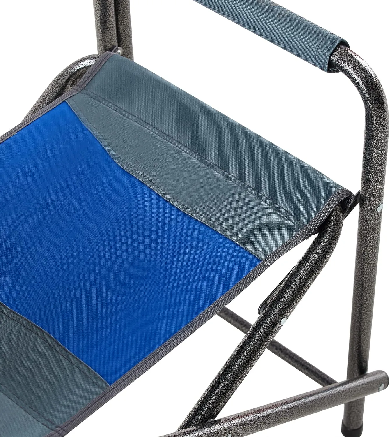 XXL Oversized Folding Camping Chair, Portable Directors Chair with Side Table & Storage Pocket, Lawn Chairs for Fishing,Trip,Picnic,Lawn,Concert Outdoor, 1 PCS Blue