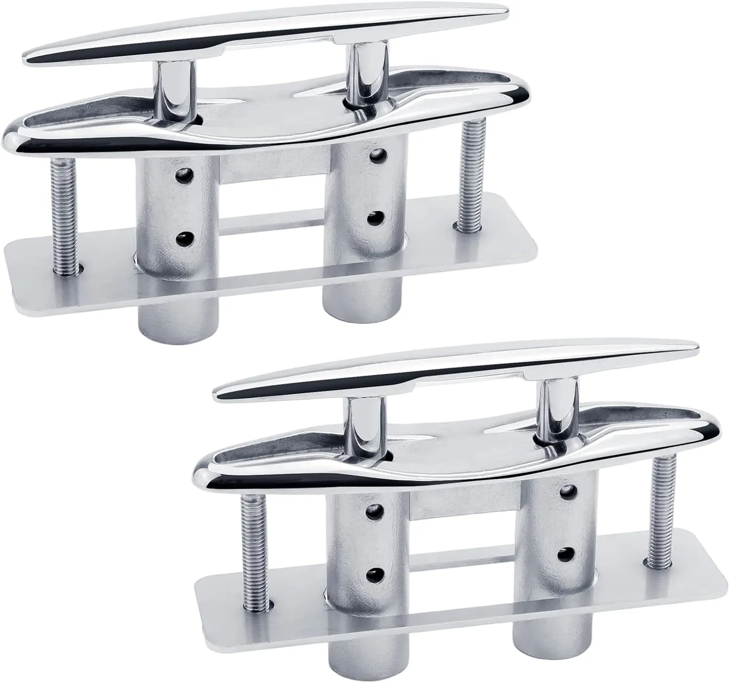 YANYUCB Pull Up Flush Mount Cleat Boat Dock Deck Marine Stainless Steel 316 Retractable Low-Profile Mooring Rope Neat Cleat Lift with Backing Plate and Lock Nuts