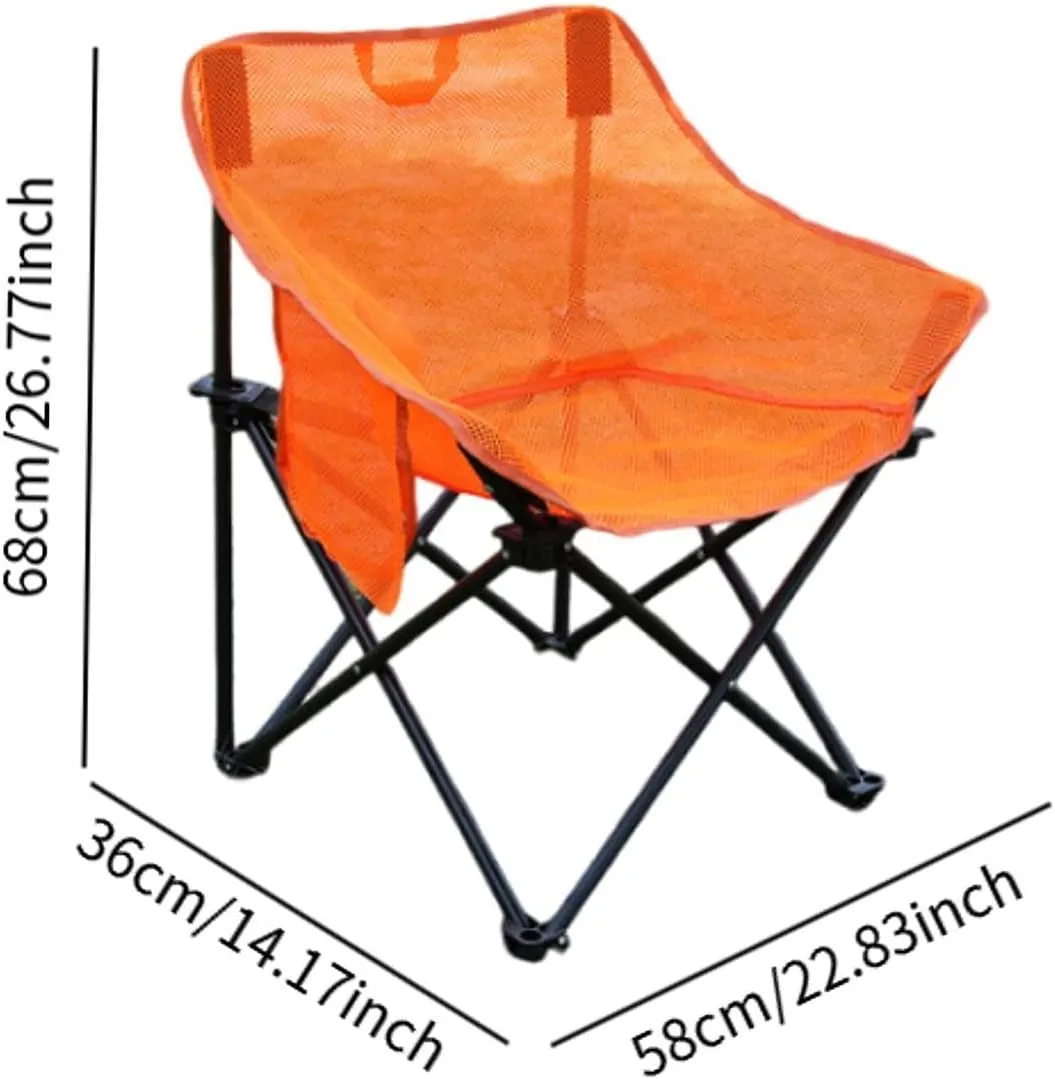 Yiju Folding Chair Camping Chair Heavy Duty Folded with Carrying Bag for Adults for Park Patio Sporting Events Fishing Backyard, Orange