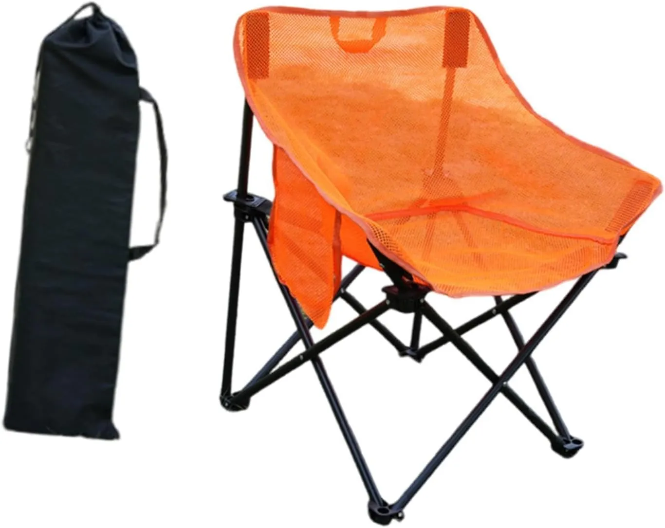 Yiju Folding Chair Camping Chair Heavy Duty Folded with Carrying Bag for Adults for Park Patio Sporting Events Fishing Backyard, Orange