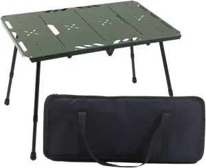 Yiju Folding Table Aluminum Portable Stable Small,Adjustable Height Outdoor Camping Table for Backyard Garden Outdoor Backpacking
