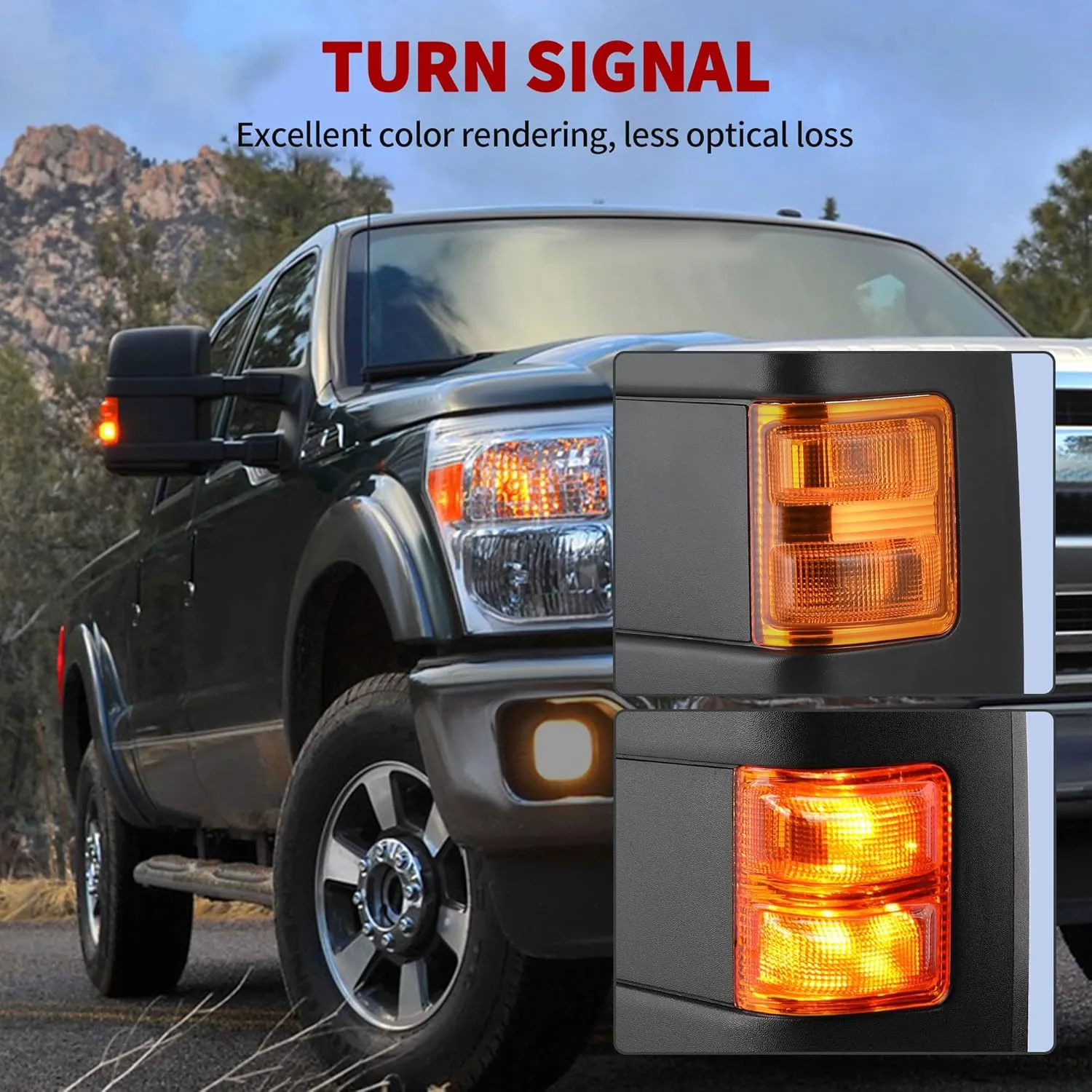 YITAMOTOR Towing Mirror Compatible with 2008-2016 Ford F250 F350 F450 F550 Super Duty, Right Passenger Side Mirror Power Heated Telescoping Folding Turn Signal Light Black