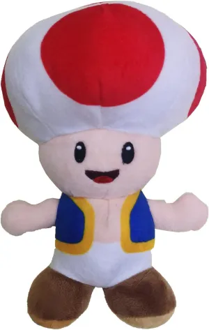 YoCosii Mushroom Red Toad Plush Standing Position, Cuddly Cartoon Game Stuffed Toy Doll 8'', Deep Red