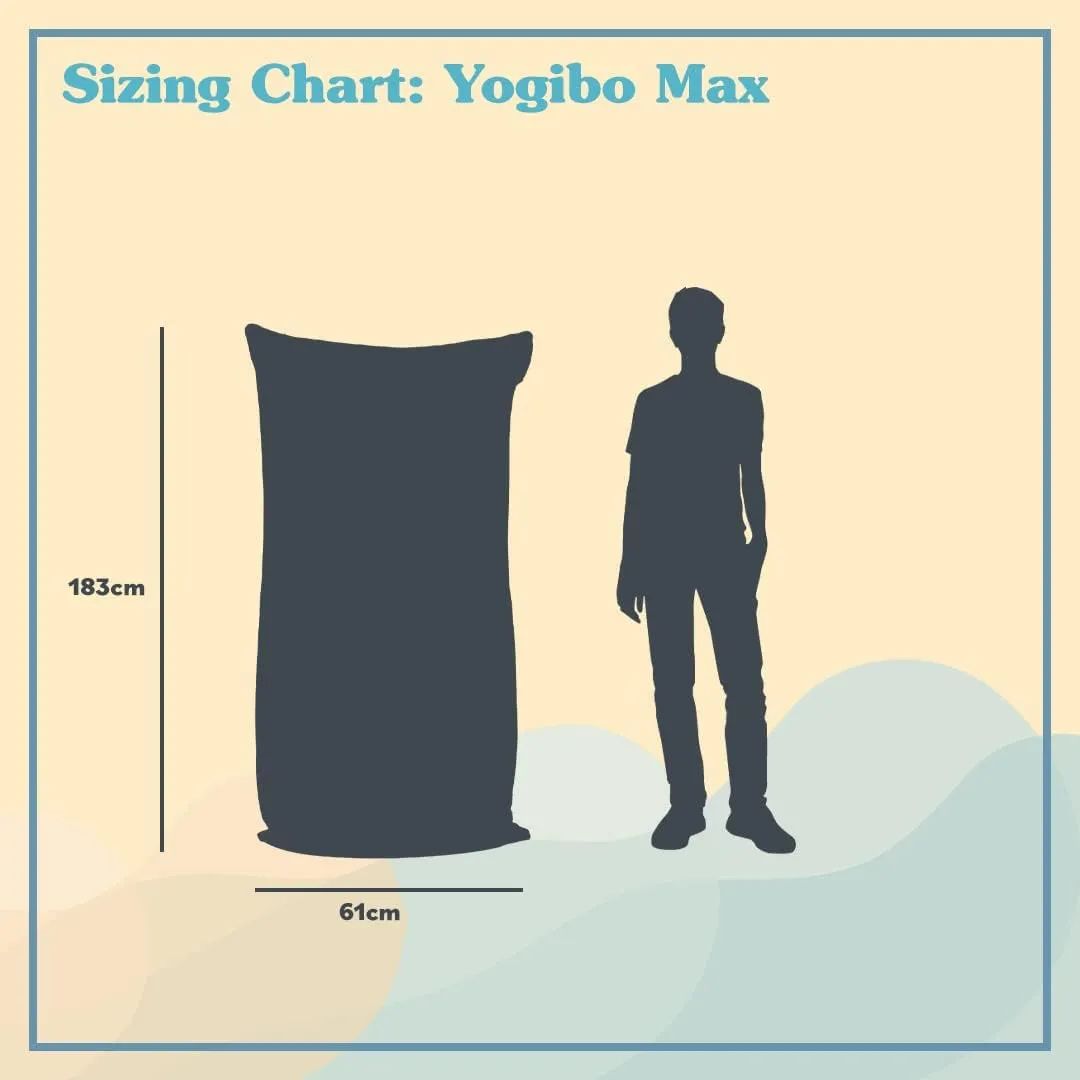Yogibo Max 6-Foot Beanbag Chair, Bean Bag Couch with a Washable Outer Cover, Customer Favorite Cozy Sofa for Gaming, Reading, and Relaxing, Filled with Soft Micro-Beads, Dark Gray