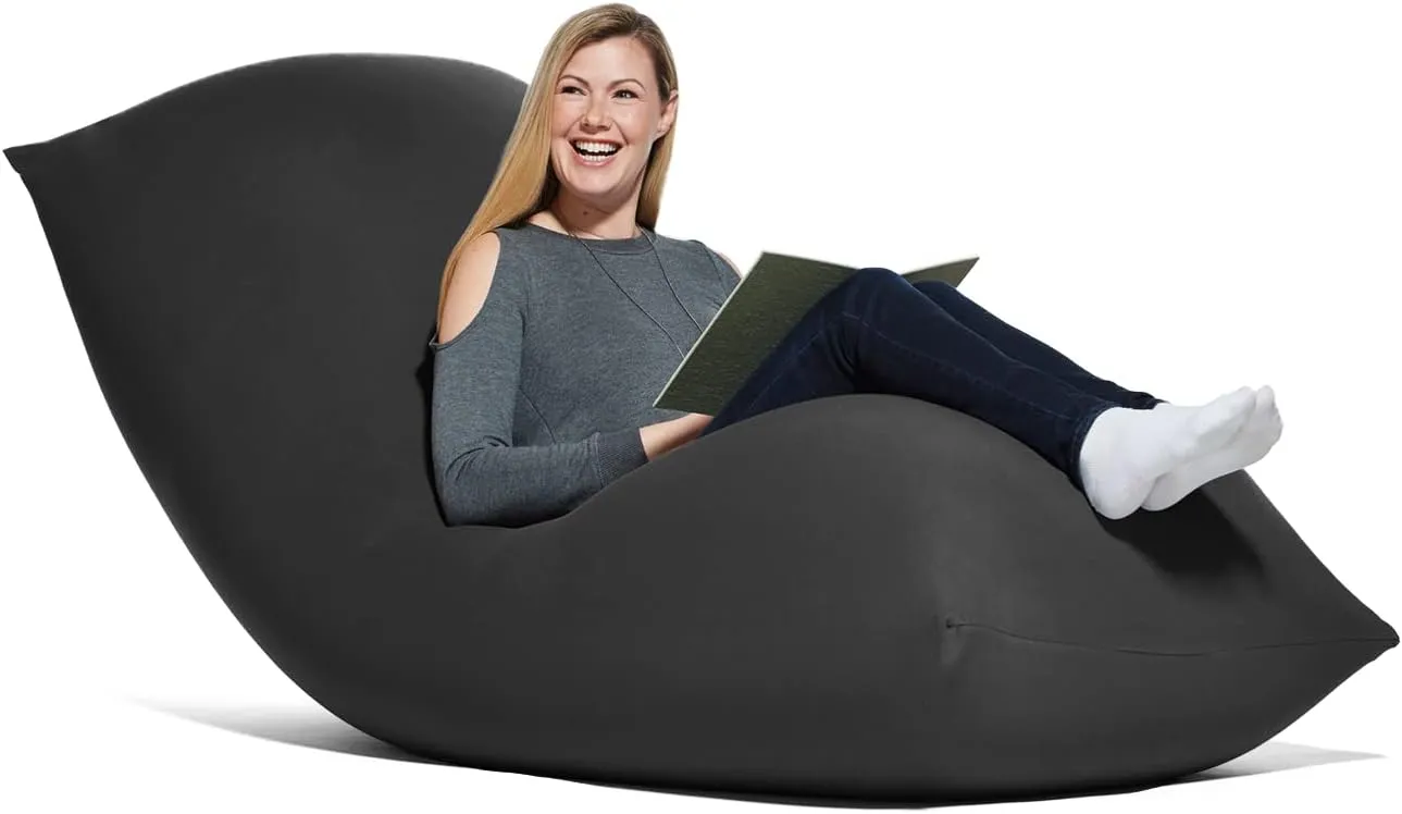 Yogibo Max 6-Foot Beanbag Chair, Bean Bag Couch with a Washable Outer Cover, Customer Favorite Cozy Sofa for Gaming, Reading, and Relaxing, Filled with Soft Micro-Beads, Dark Gray