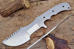 Zaby Knives ZB-7268 Handmade D2 Steel Hunting Tracker Knife Blank Blade 11 inches, Ideal for Hunting, Camping, and Bushcraft, Blank Blade for Knife Making, Silver (ZB-7268)