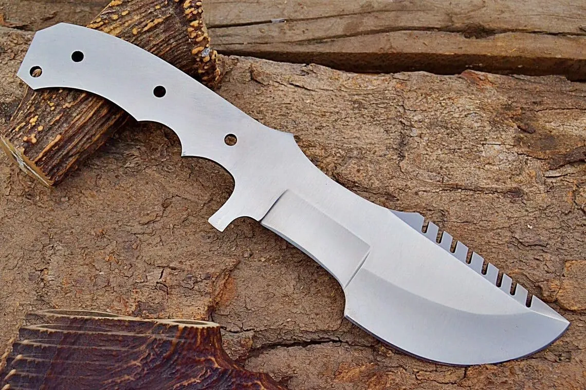 Zaby Knives ZB-7268 Handmade D2 Steel Hunting Tracker Knife Blank Blade 11 inches, Ideal for Hunting, Camping, and Bushcraft, Blank Blade for Knife Making, Silver (ZB-7268)