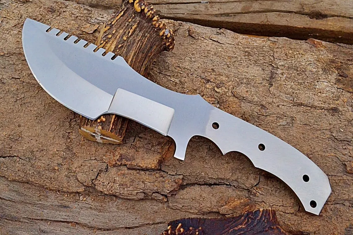 Zaby Knives ZB-7268 Handmade D2 Steel Hunting Tracker Knife Blank Blade 11 inches, Ideal for Hunting, Camping, and Bushcraft, Blank Blade for Knife Making, Silver (ZB-7268)