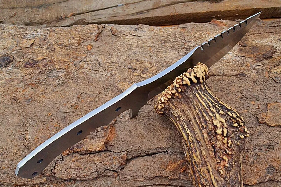Zaby Knives ZB-7268 Handmade D2 Steel Hunting Tracker Knife Blank Blade 11 inches, Ideal for Hunting, Camping, and Bushcraft, Blank Blade for Knife Making, Silver (ZB-7268)