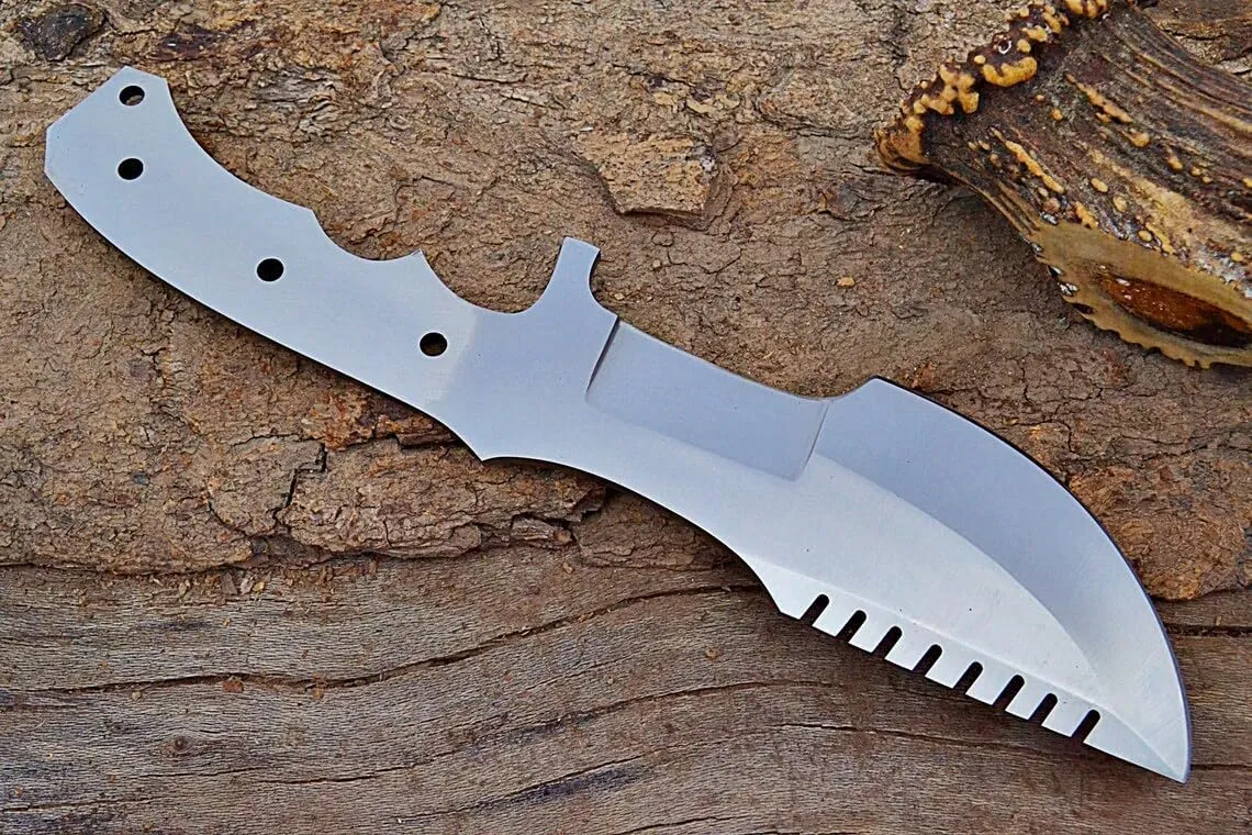 Zaby Knives ZB-7268 Handmade D2 Steel Hunting Tracker Knife Blank Blade 11 inches, Ideal for Hunting, Camping, and Bushcraft, Blank Blade for Knife Making, Silver (ZB-7268)