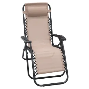 Zero Gravity Reclining Outdoor Beach Chair - Beige