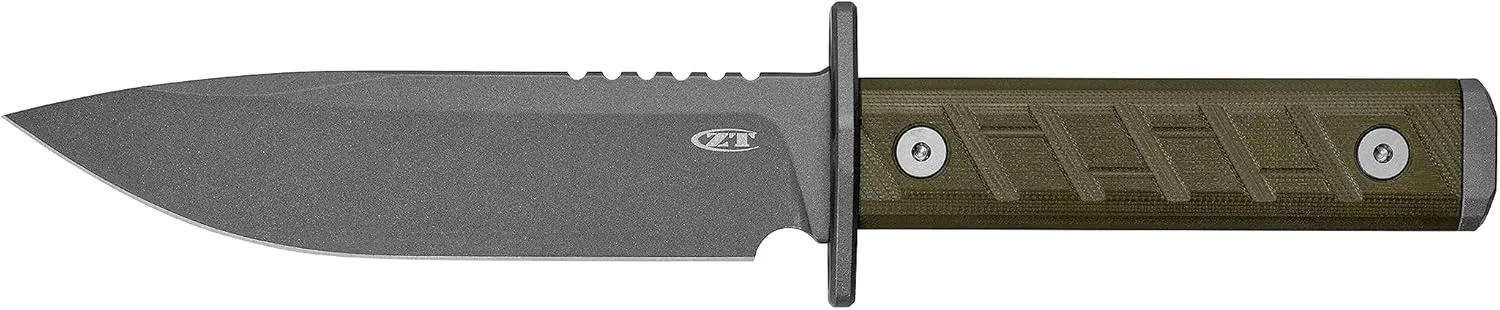 Zero Tolerance 0006 Fixed Blade Knife, Full Tang 6 inch CPM 3V Blade Field Knife, Green G10 Handle, Durable Kydex Sheath, Made in the USA